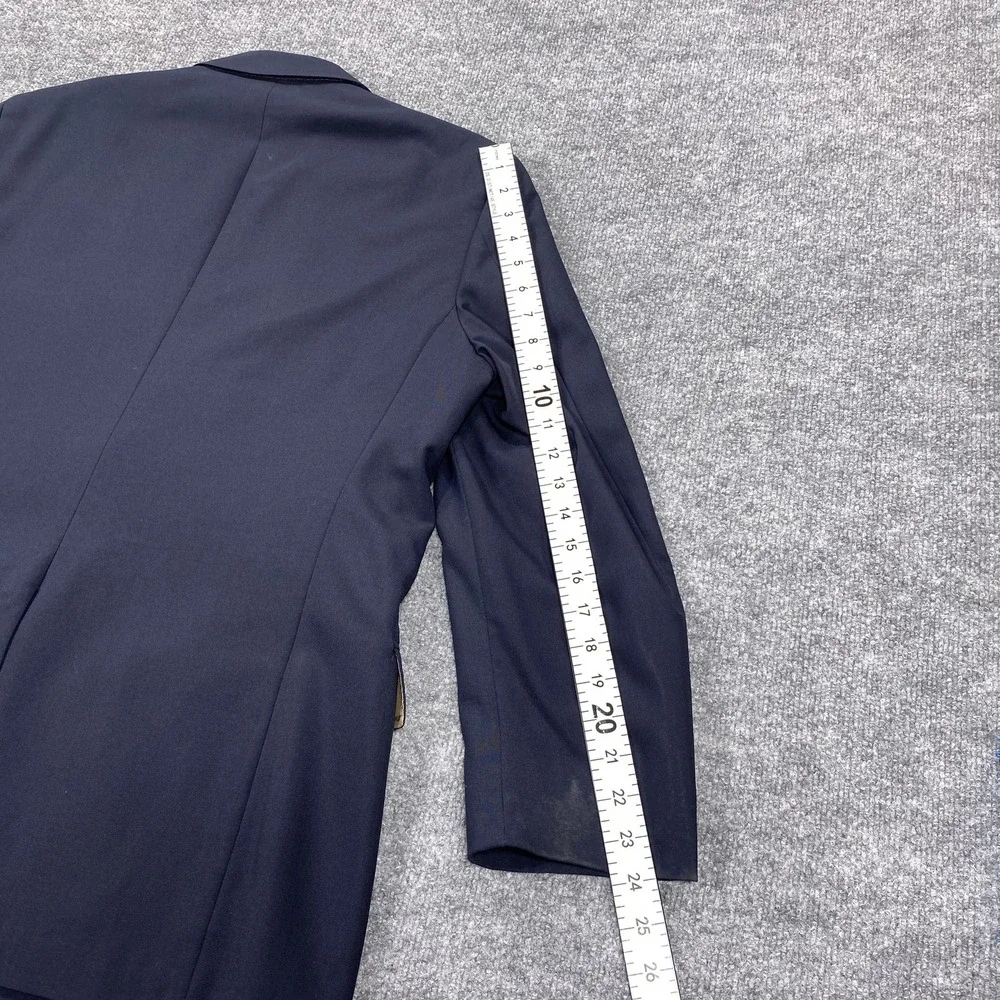 Evan Picone‎ Blazer Mens 40 Navy Gold Button Sport Coat Made USA Two Button